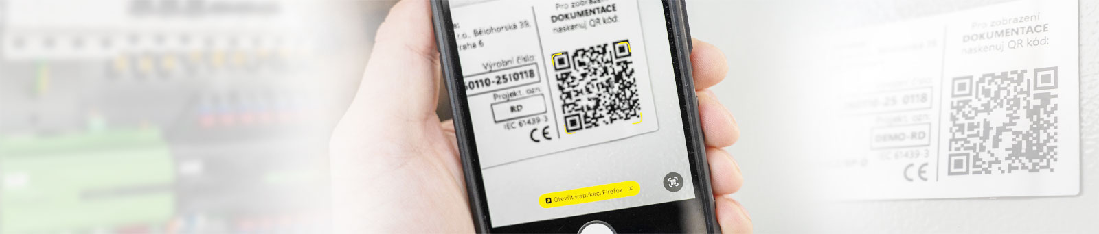 Chytrý rozvaděč - Načteční QR kódu online dokumentace rozvaděče